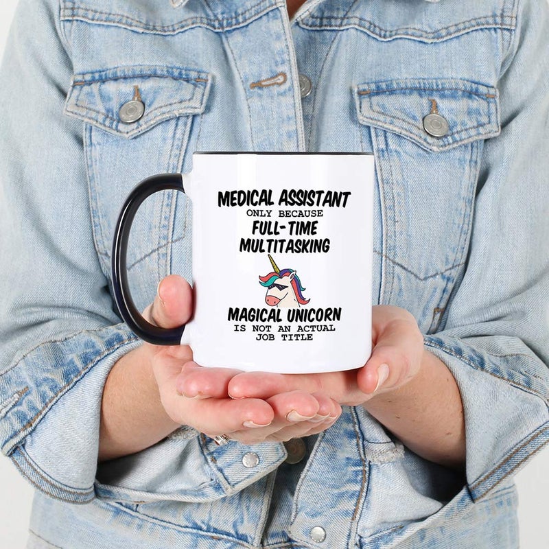 Casitika Medical Assistant Gifts for Women. 11 oz Certified Assistants Mug. Because Unicorn Is Not An Actual Job Title. Gift Idea for Office Co-Workers. (11 oz Black Handle/Rim) - Image 4
